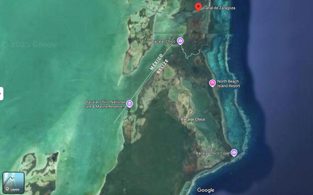 zaragoza channel bridge ambergris caye and mexico