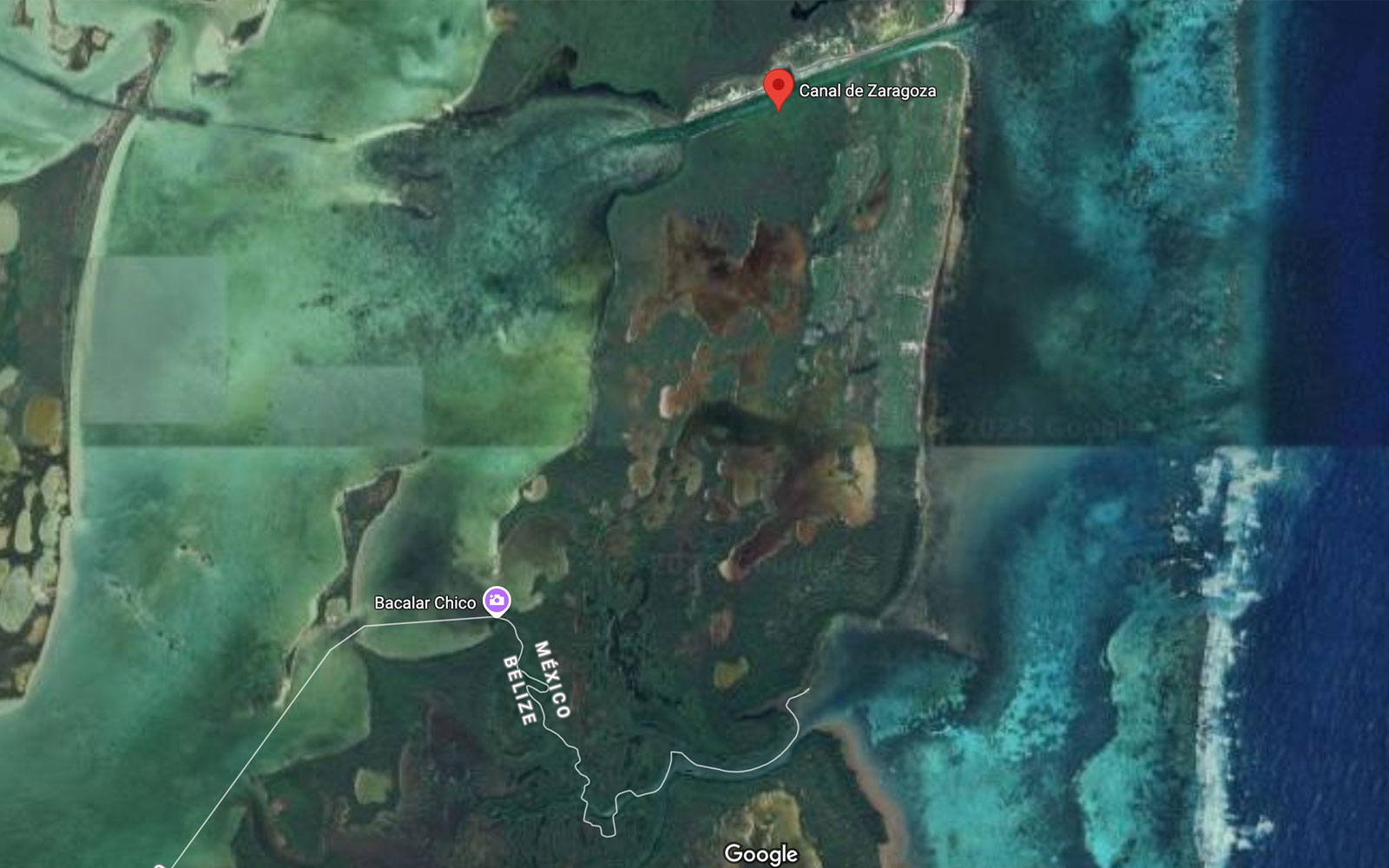 zaragoza channel bridge ambergris caye and mexico