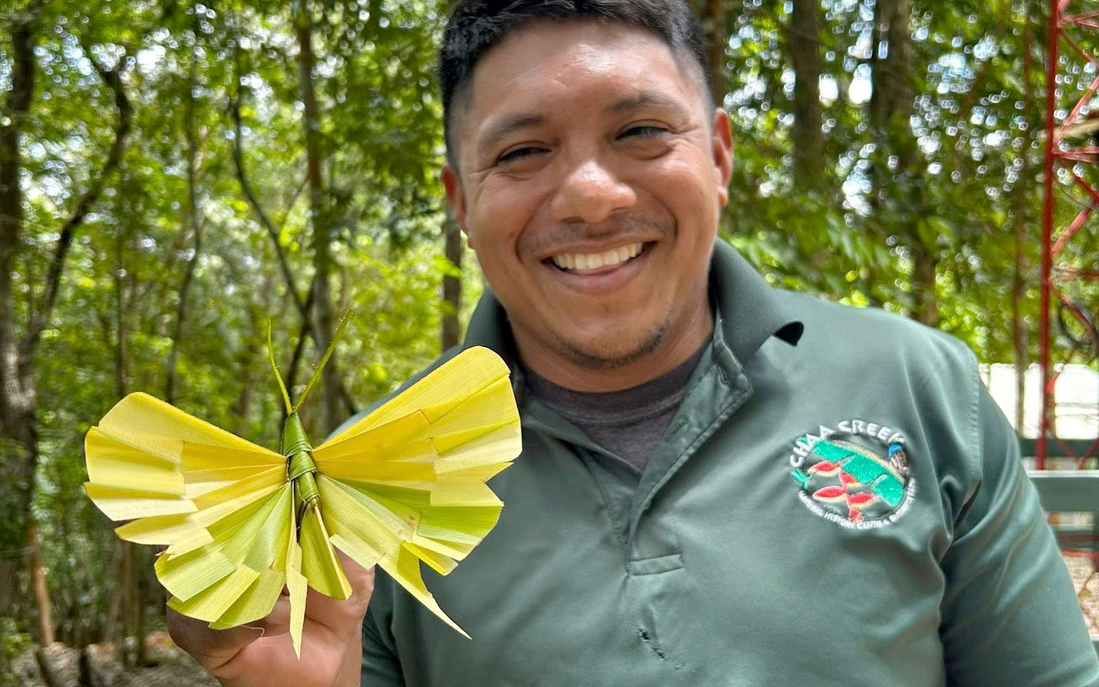 chaa creek weaved palm art